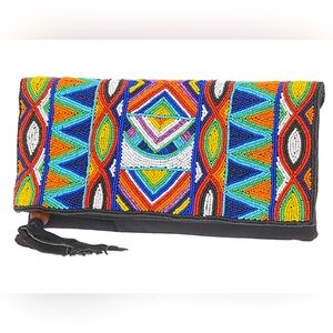 Aldo Vintage Colorful Beaded Clutch NWOT